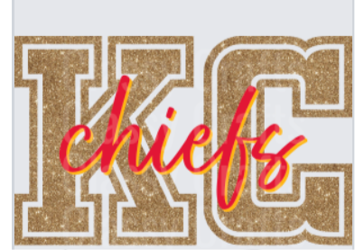 KC Chiefs (faux gold glitter)